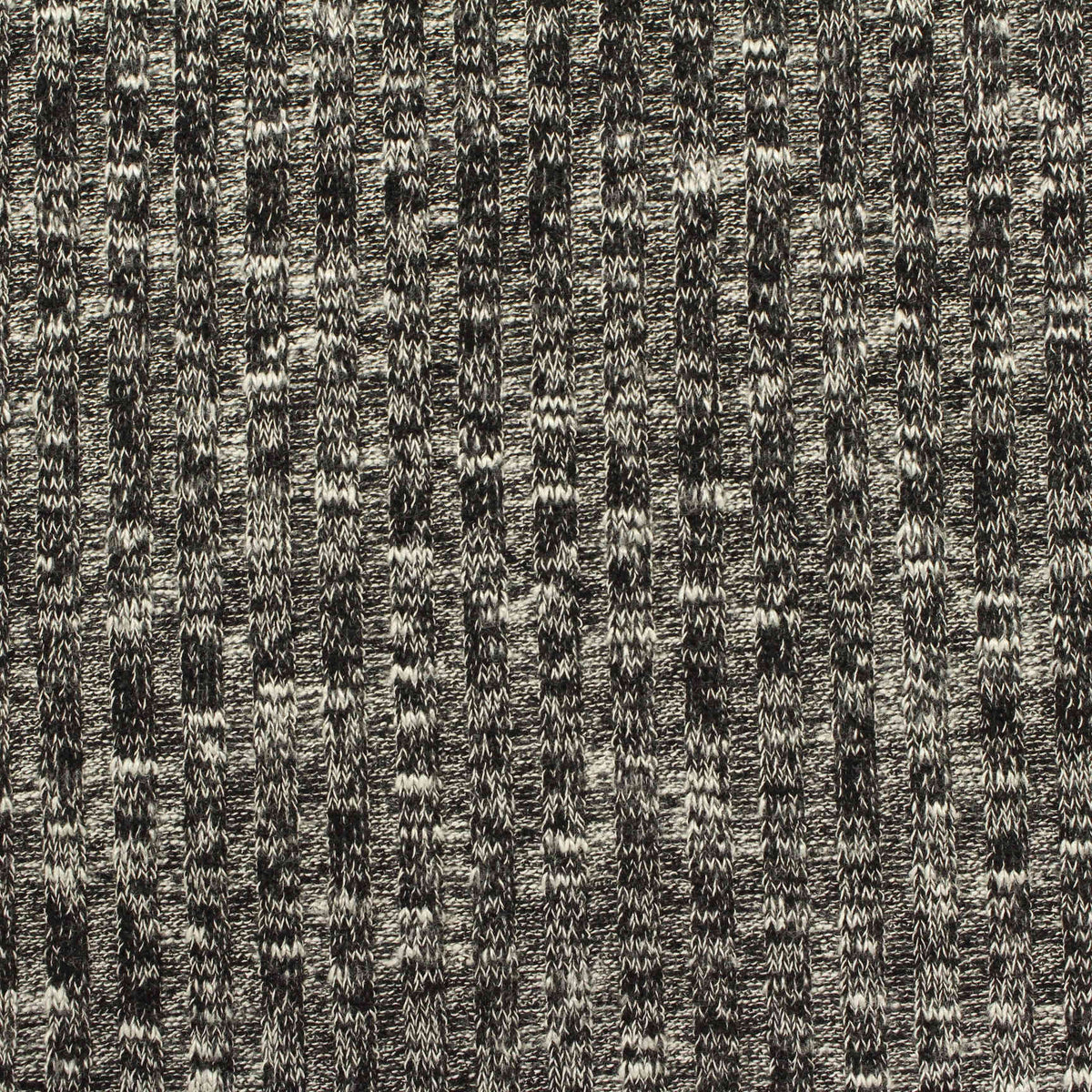 Black Marl Rib Knit, Poly-Viscose, 277 gsm