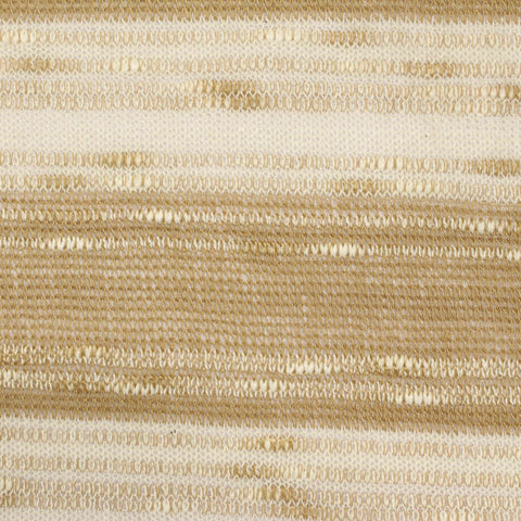 Cream Horizontal-Stripe Chunky Knit, Poly-Viscose, 139 gsm