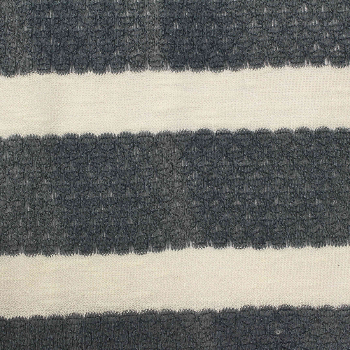 Dark Grey Stripes Chunky Knit, Viscose-Poly
