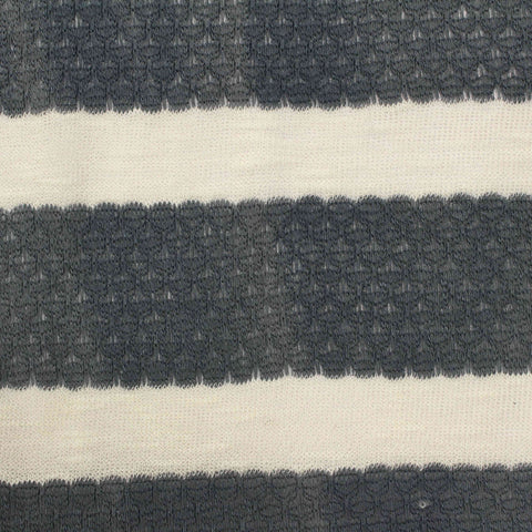 Dark Grey Stripes Chunky Knit, Viscose-Poly