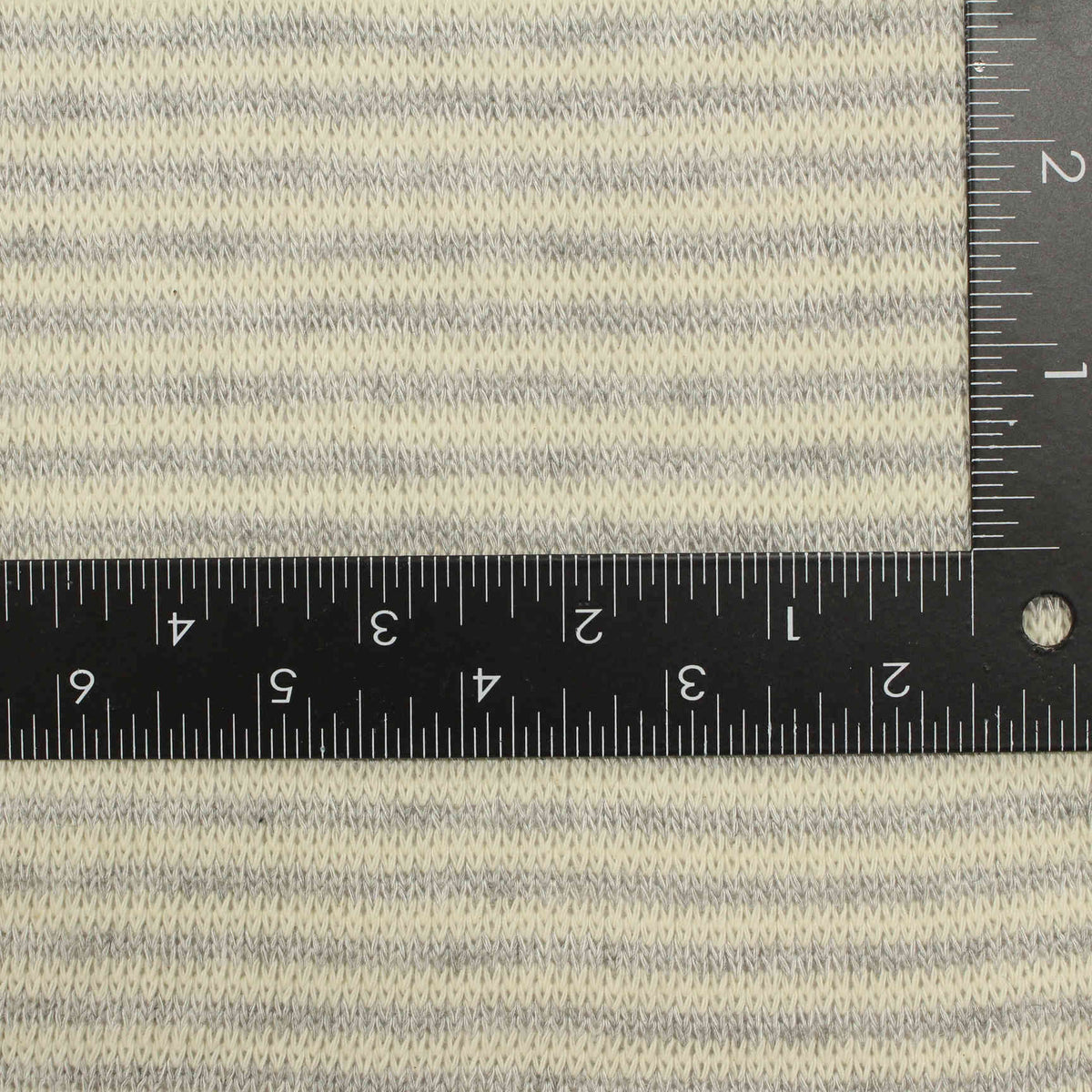 Light Grey Stripes Chunky Knit, Cotton-Viscose