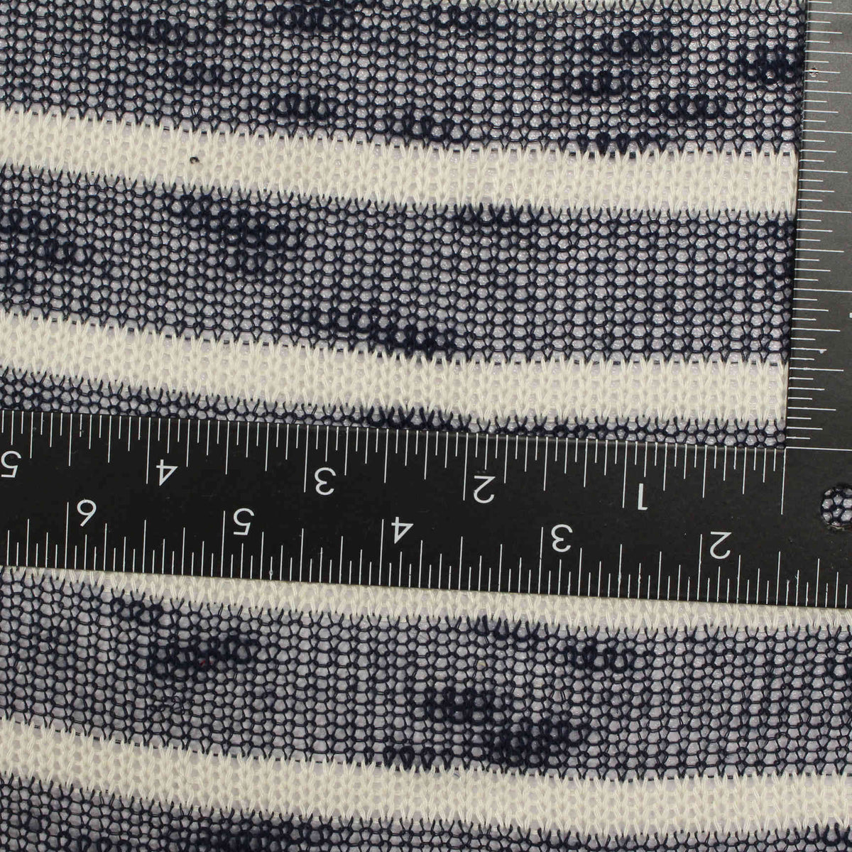Navy Stripes Chunky Knit, Poly-Viscose
