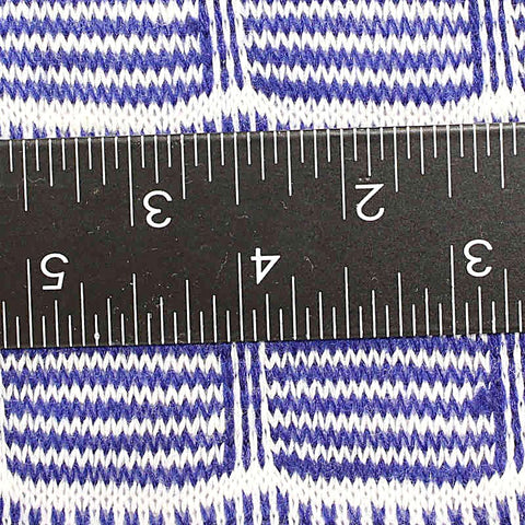 Blue Wavy-Stripe Chunky Knit, Cotton-Poly