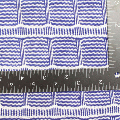 Blue Wavy-Stripe Chunky Knit, Cotton-Poly