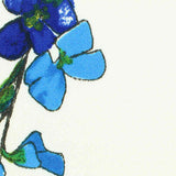 Blue Flowers Linen-Look, Polyester — texture