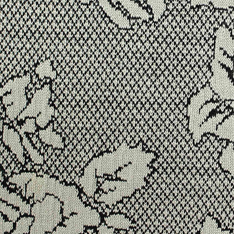 White Floral Jacquard, Viscose-Poly