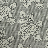 White Floral Jacquard, Viscose-Poly