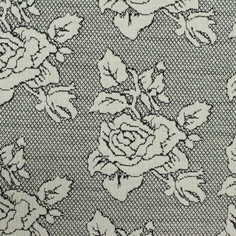 White Floral Jacquard, Viscose-Poly