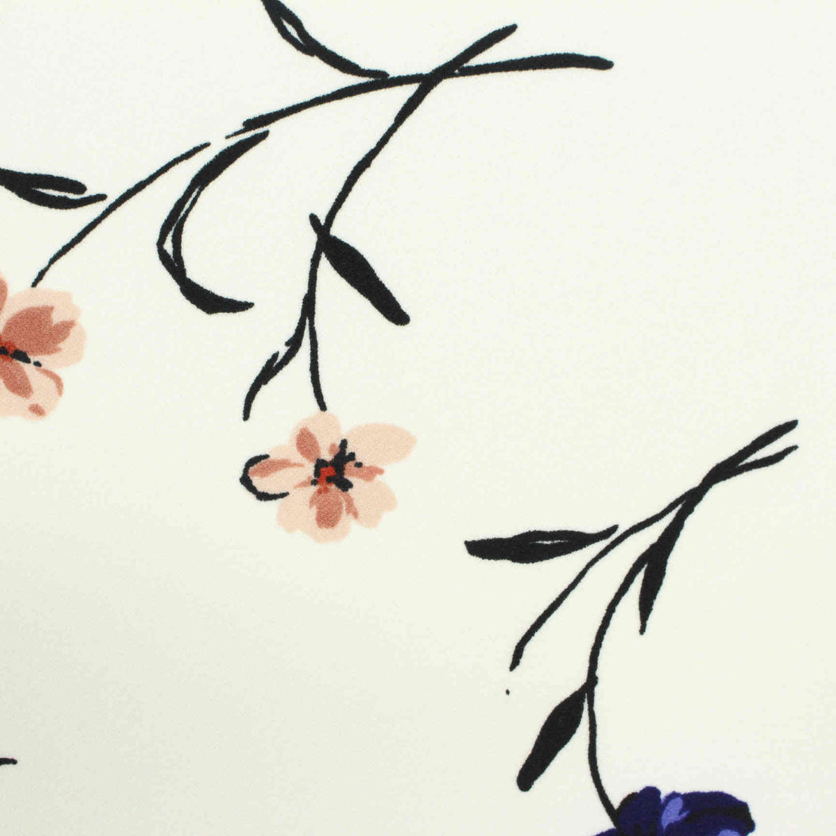 Black Branches Linen-Look, Polyester