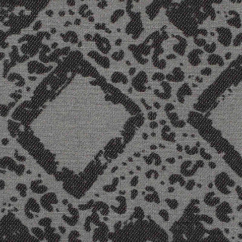 Dark Grey Geometric Bengaline, Viscose-Nylon