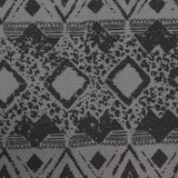 Dark Grey Geometric Bengaline, Viscose-Nylon