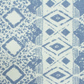 Blue Geometric-Diamond Bengaline, Viscose-Nylon