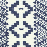 Navy Geometric-Diamond Bengaline, Viscose-Nylon — texture