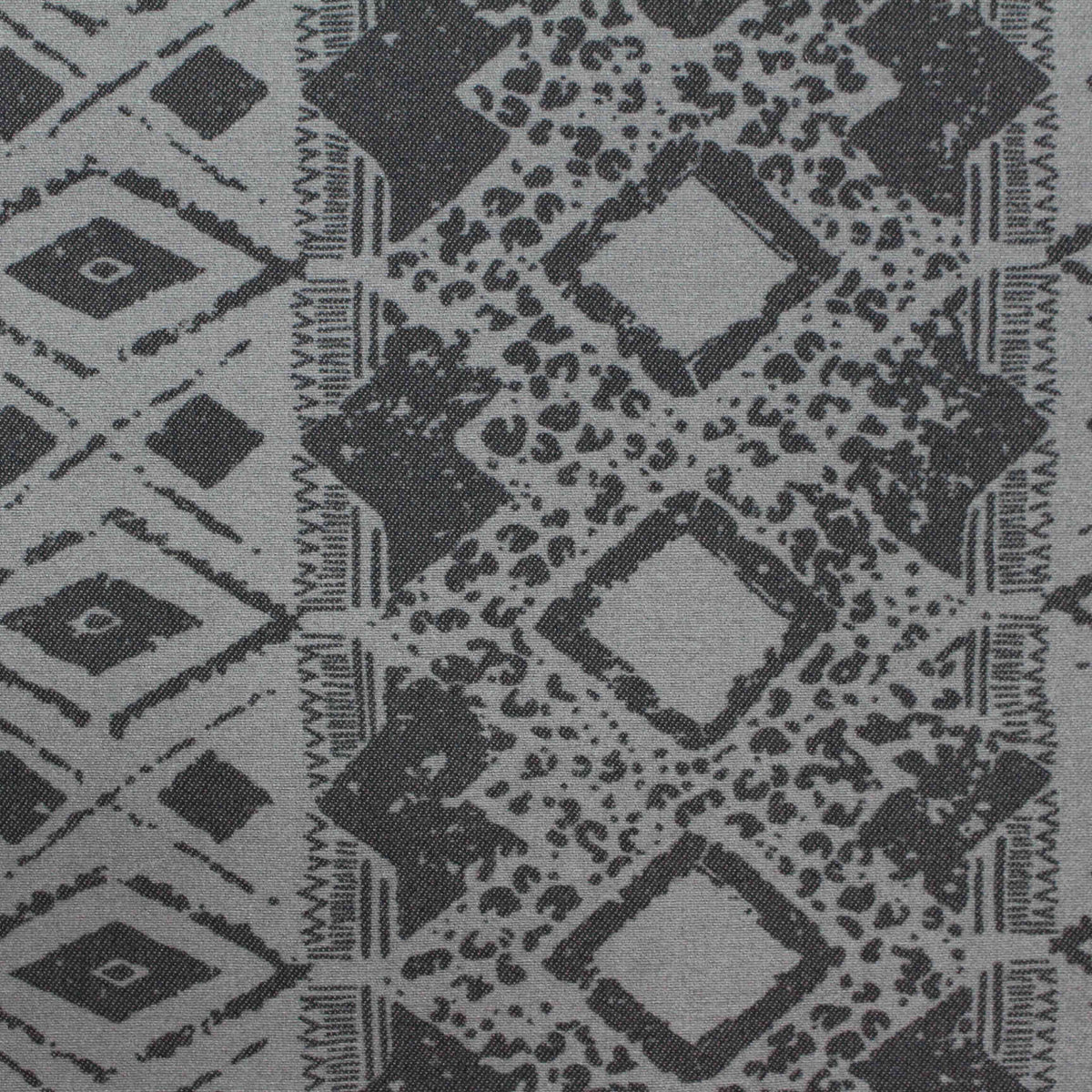 Grey Geometric-Diamond Bengaline, Viscose-Nylon