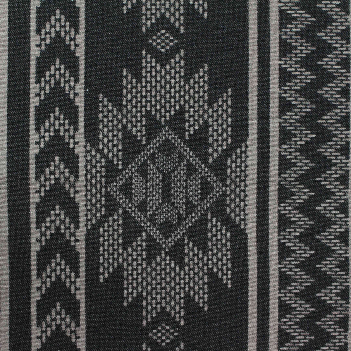Black Geometric-Diamond Bengaline, Viscose-Nylon