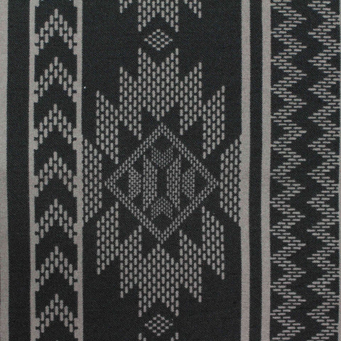 Black Geometric-Diamond Bengaline, Viscose-Nylon