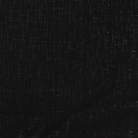 Black Irregular-Grid Jacquard, Poly-Viscose