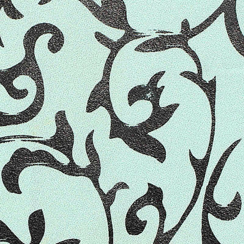 Black Floral Linen-Look, Polyester, 160 gsm