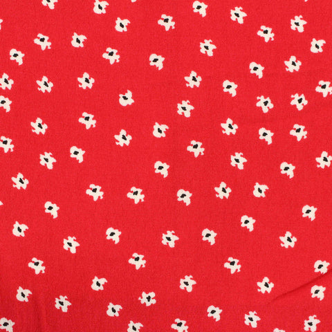 White Flowers Woven, Viscose, 126 gsm