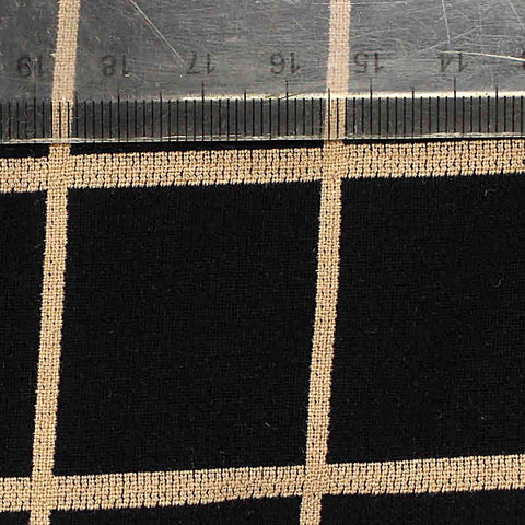 Beige Check Woven, Poly-Viscose