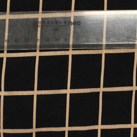 Beige Check Woven, Poly-Viscose