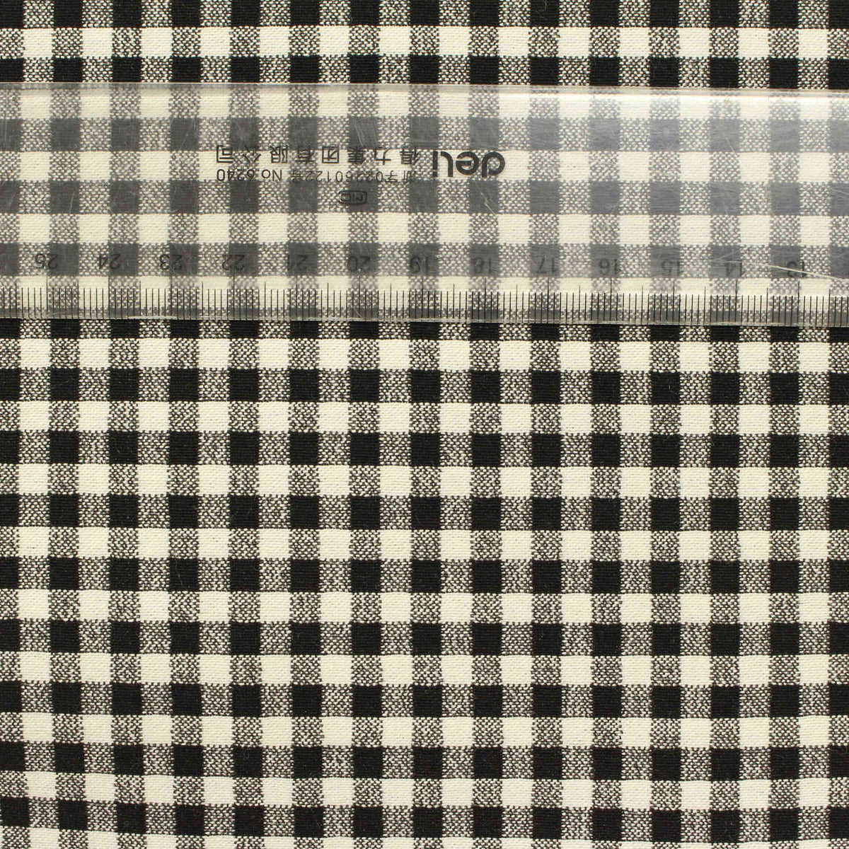 Black Check Bengaline, Viscose-Nylon