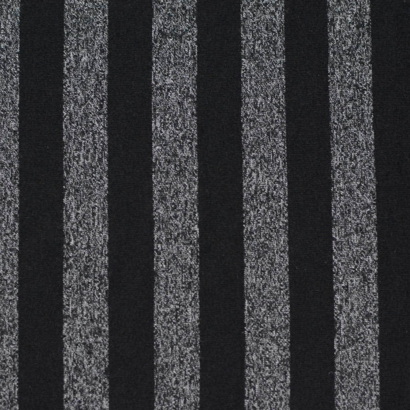 Black Vertical-Stripe Knit, Cotton-Poly, 140 gsm