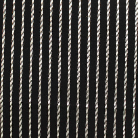 Silver Vertical-Stripe Satin, Poly-Viscose
