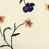 Cream Flowers Linen-Look, Polyester