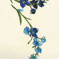 Blue Floral Linen-Look, Polyester