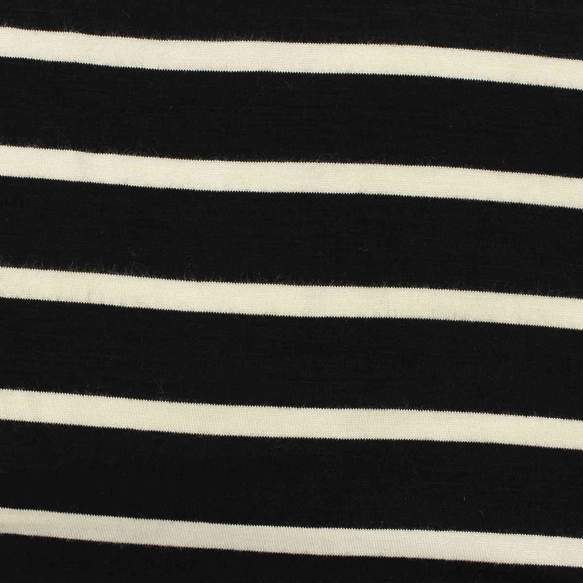 Black Horizontal-Stripe Jersey Knit, Viscose, 160 gsm, 160 cm