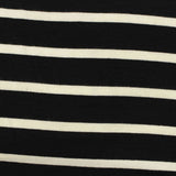 Black Horizontal-Stripe Jersey Knit, Viscose