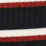 Navy Horizontal-Stripe Rib Knit, Poly-Viscose — texture