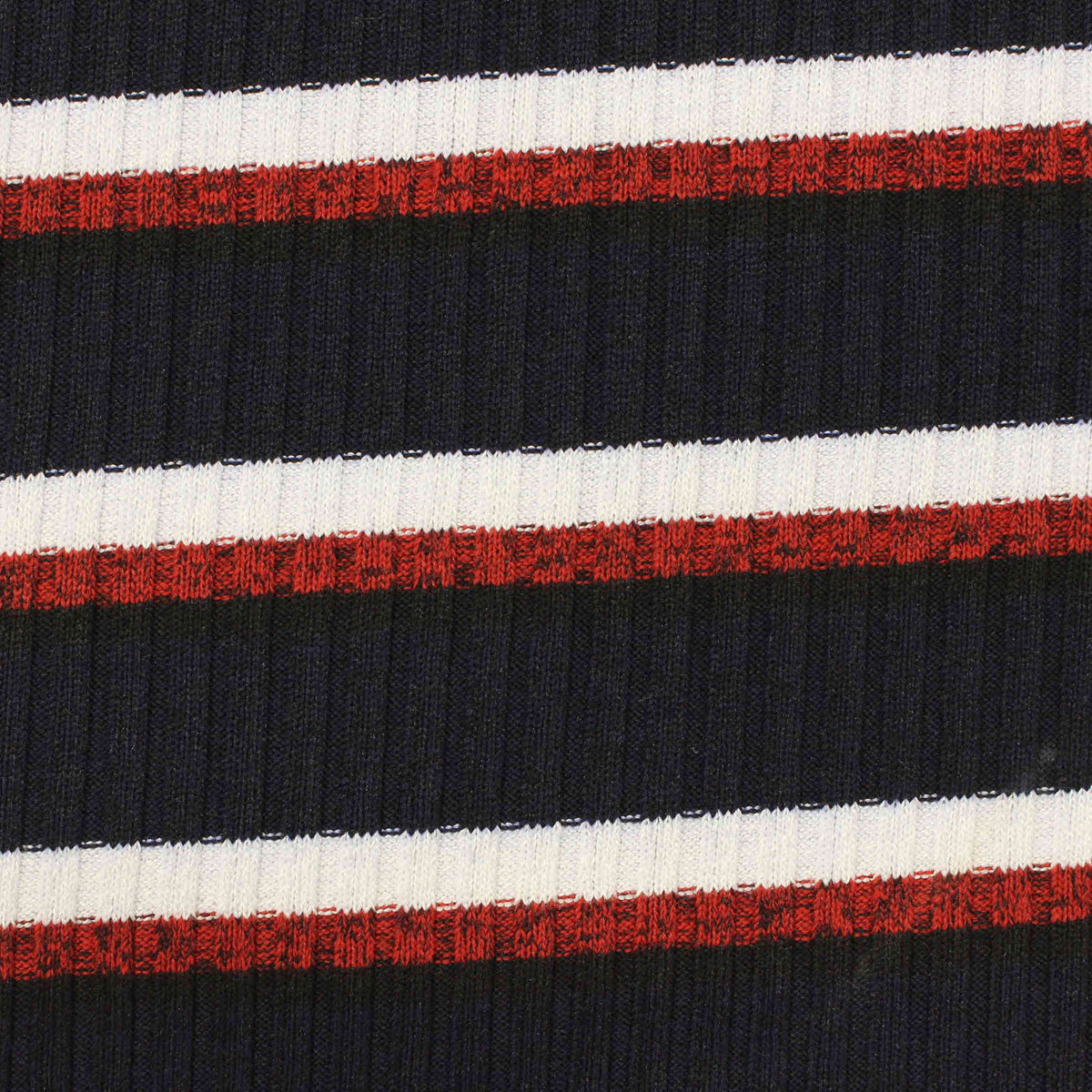 Navy Horizontal-Stripe Rib Knit, Poly-Viscose, 288 gsm
