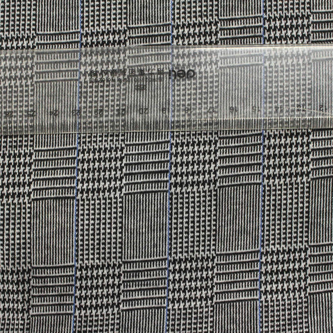 Black Plaid Jacquard, Poly-Viscose, 222 gsm
