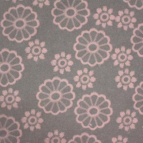Pink Floral Knit, Poly-Viscose