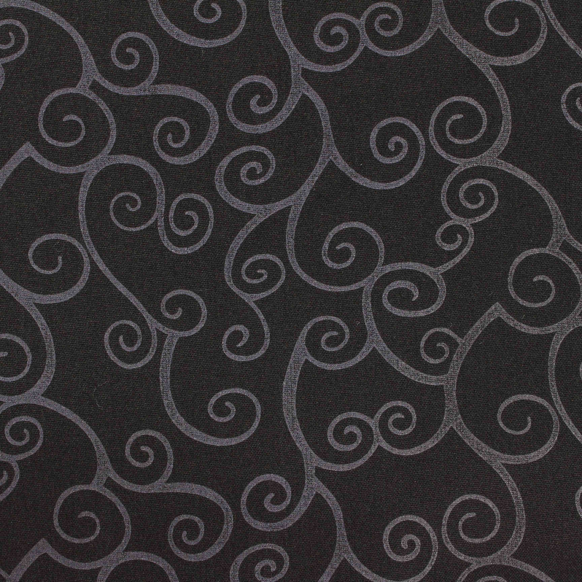 Dark Grey Scroll Jacquard, Poly-Viscose