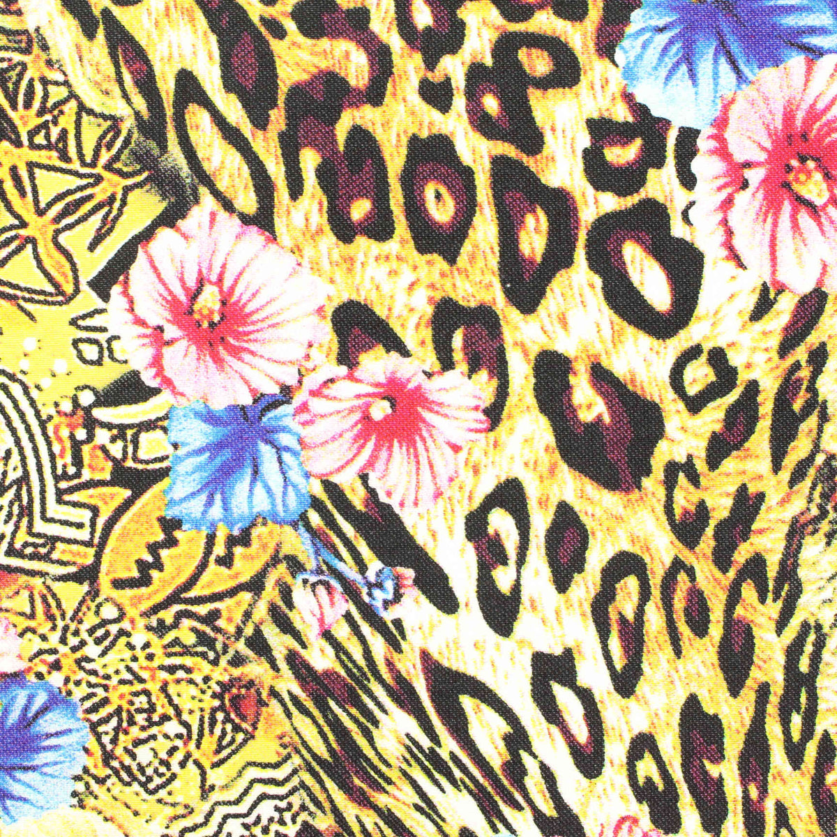 Pink Bold-Leopard Bengaline, Viscose-Nylon