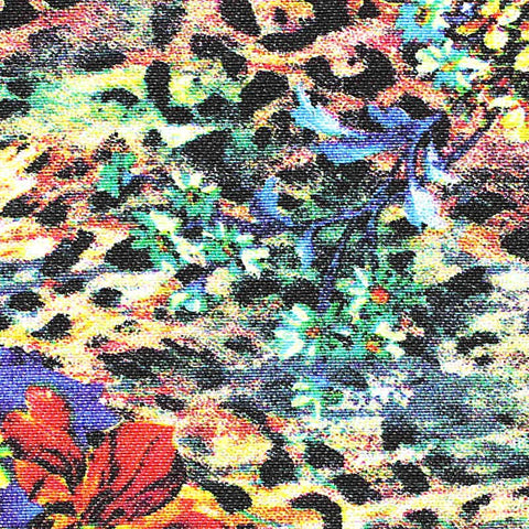 Multi Leopard Bengaline, Viscose-Nylon