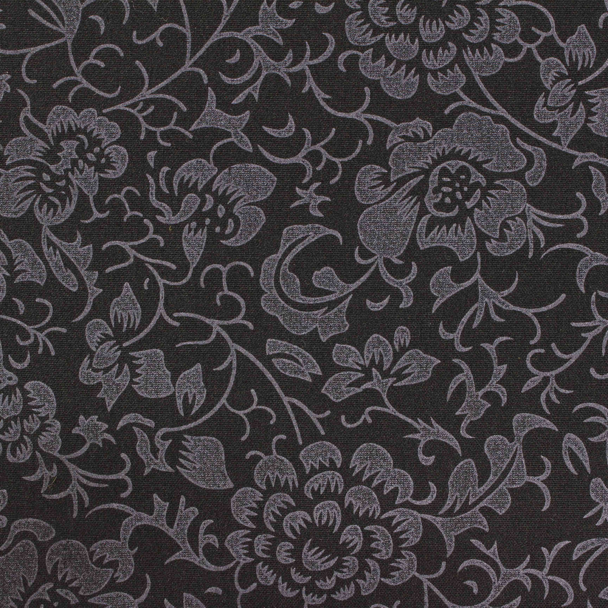 Dark Grey Floral Jacquard, Poly-Viscose, 230 gsm