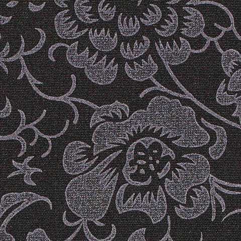 Dark Grey Floral Jacquard, Poly-Viscose, 230 gsm