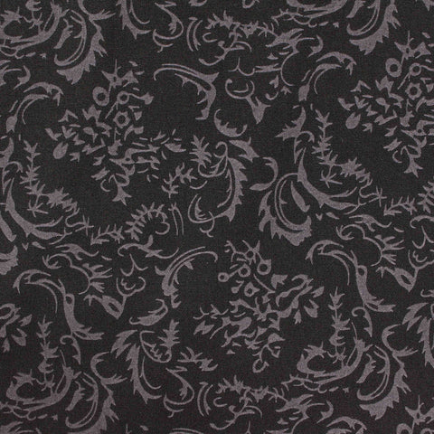 Printed Polyester Viscose Stretch Knit Fabric, 230 gsm — Black