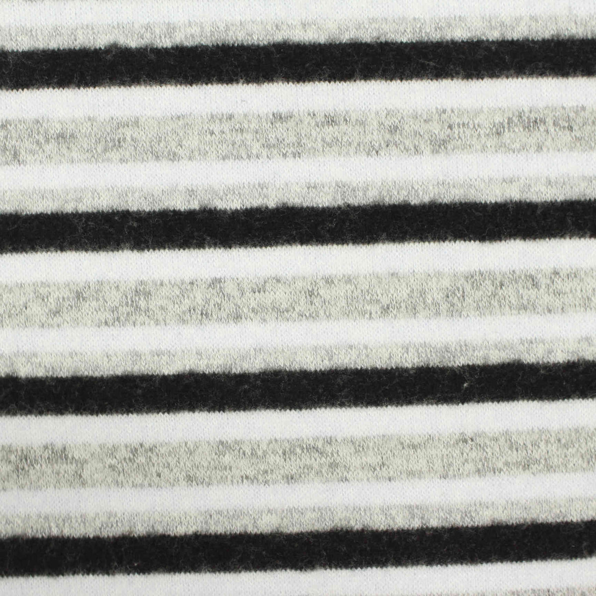 White Horizontal-Stripe Chunky Knit, Viscose-Poly, 199 gsm