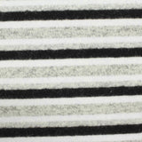 White Horizontal-Stripe Chunky Knit, Viscose-Poly