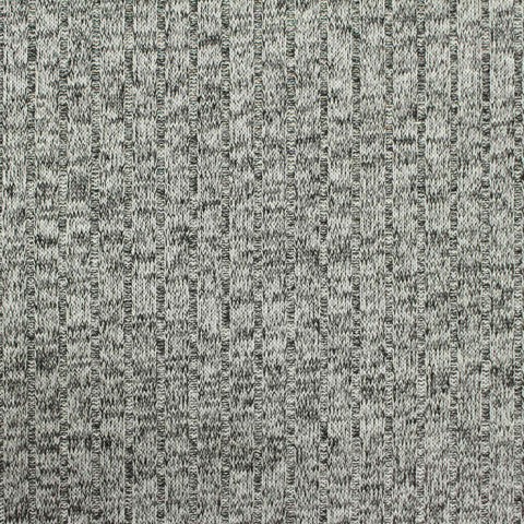 Grey Marl Rib Knit, Polyester, 233 gsm