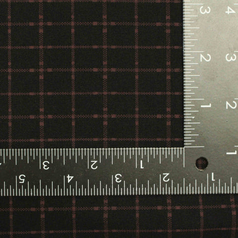 Dark Red Check Woven, Poly-Viscose