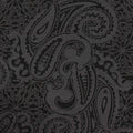 Dark Grey Paisley Woven, Poly-Viscose