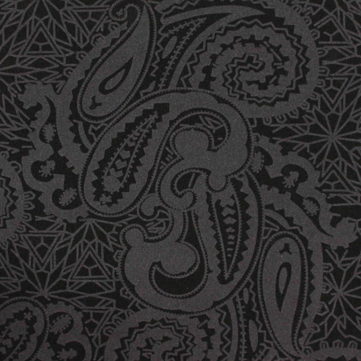 Dark Grey Paisley Woven, Poly-Viscose