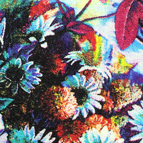 Purple Floral Bengaline, Viscose-Nylon