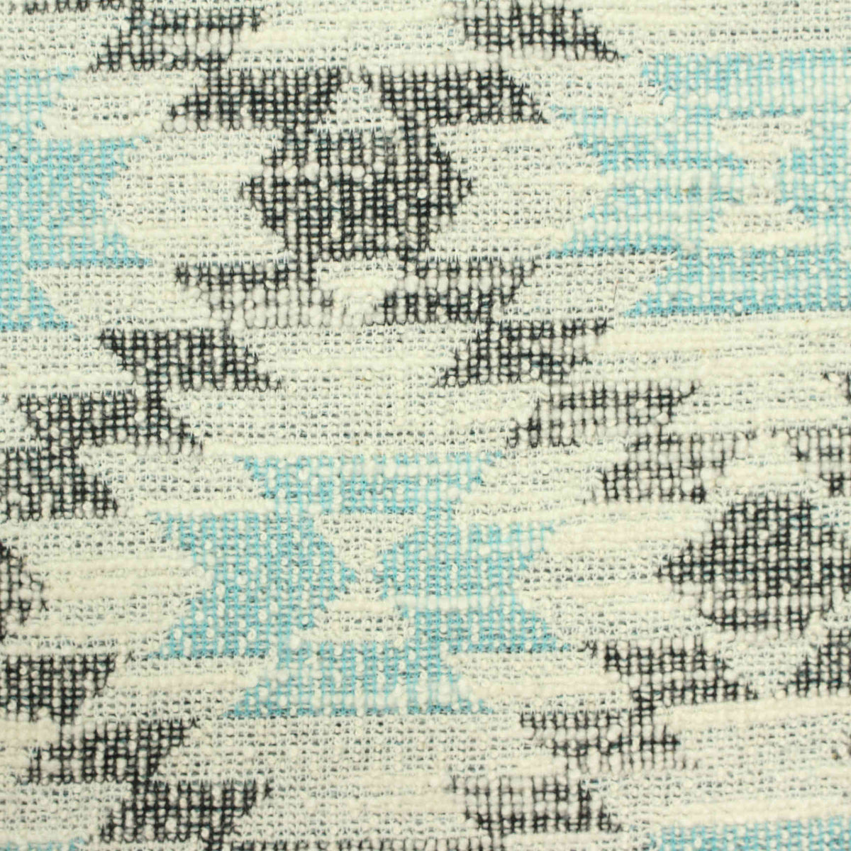 Light Blue Geometric Jacquard, Poly-Viscose